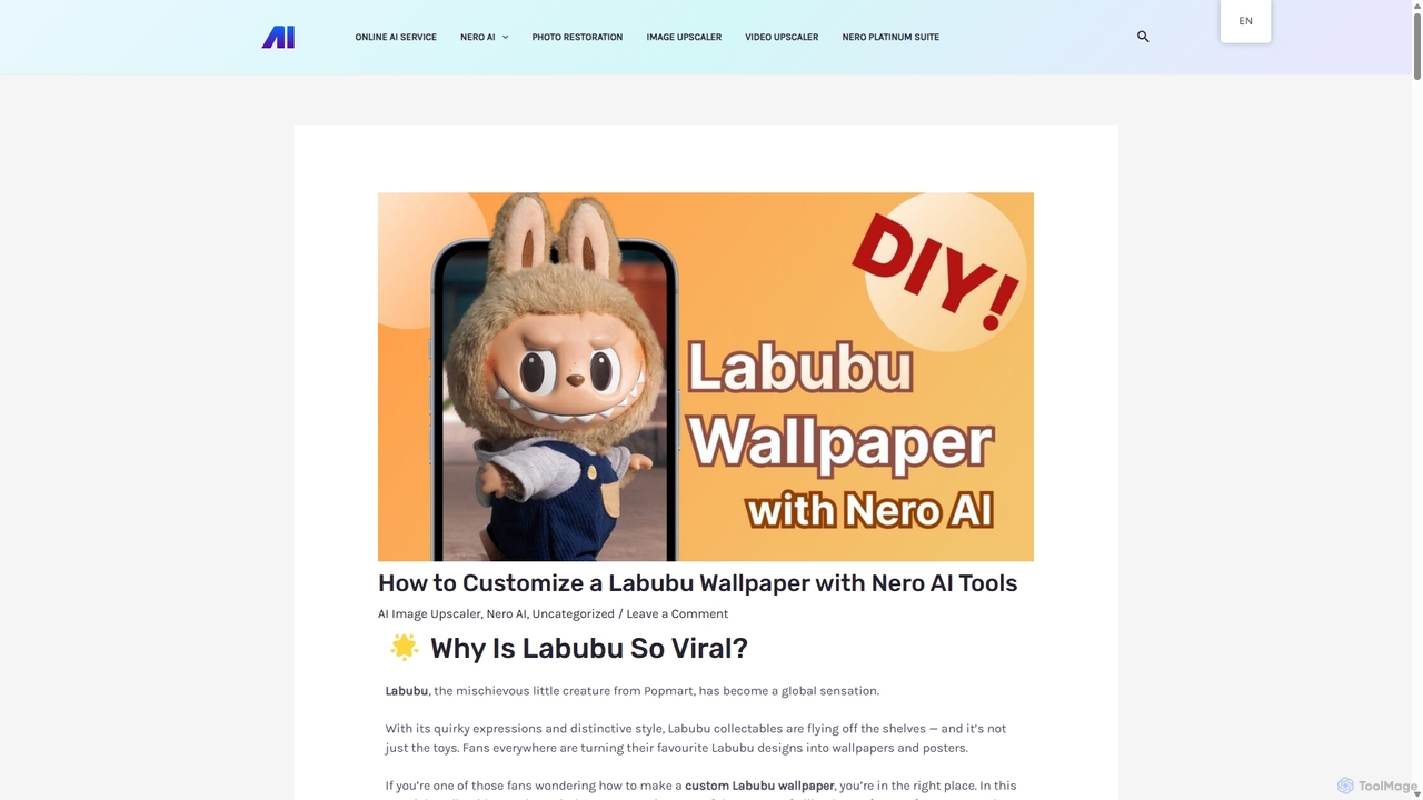 How to Make Labubu Wallpapers Online – Free with AI Tools for Nero AI