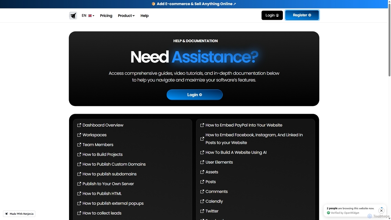 Need Help? - Netjet.io Support & Documentation for Netjet