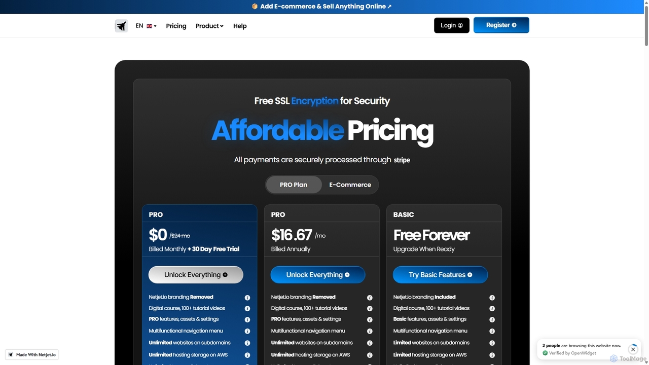 Pricing for Netjet