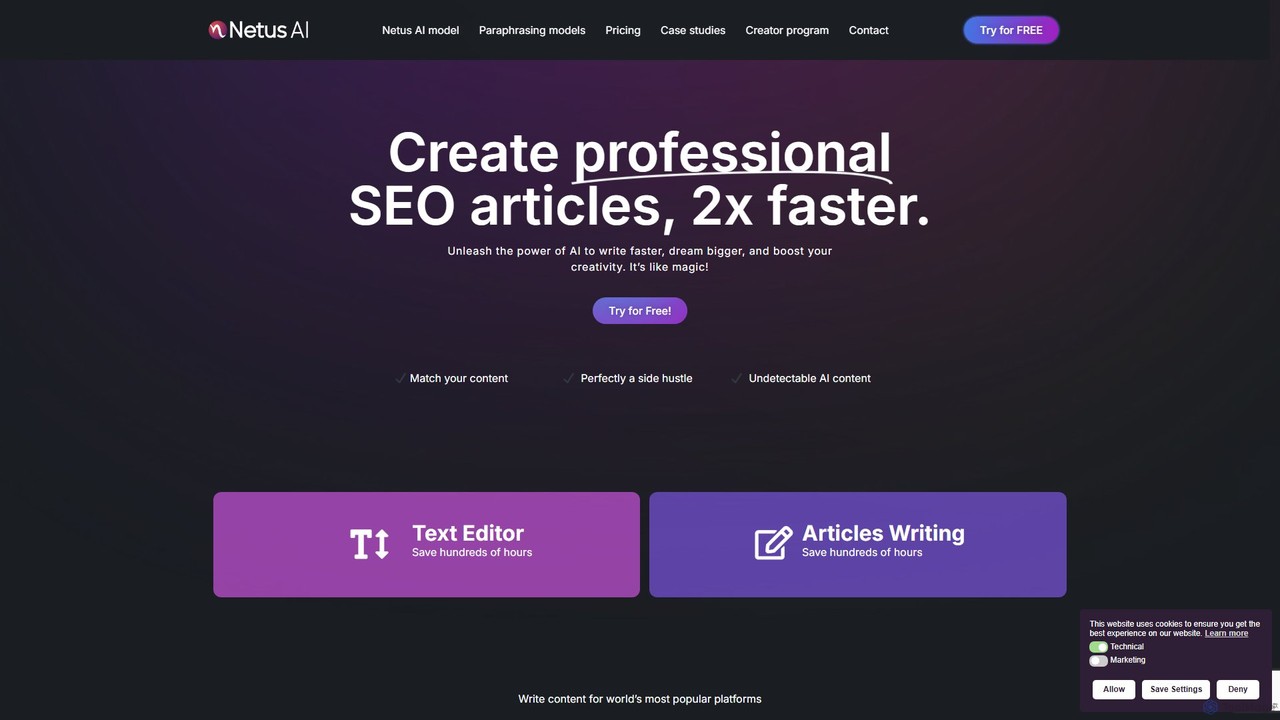 Netus AI SEO Article Writer