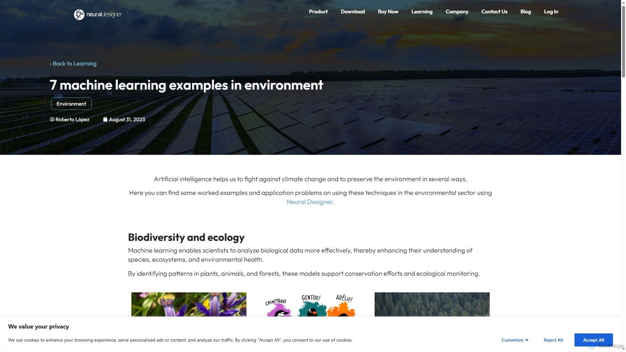 7 machine learning examples in environment for Neural Designer