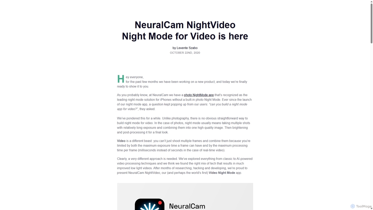 NeuralCam - camera apps with brains for NeuralCam