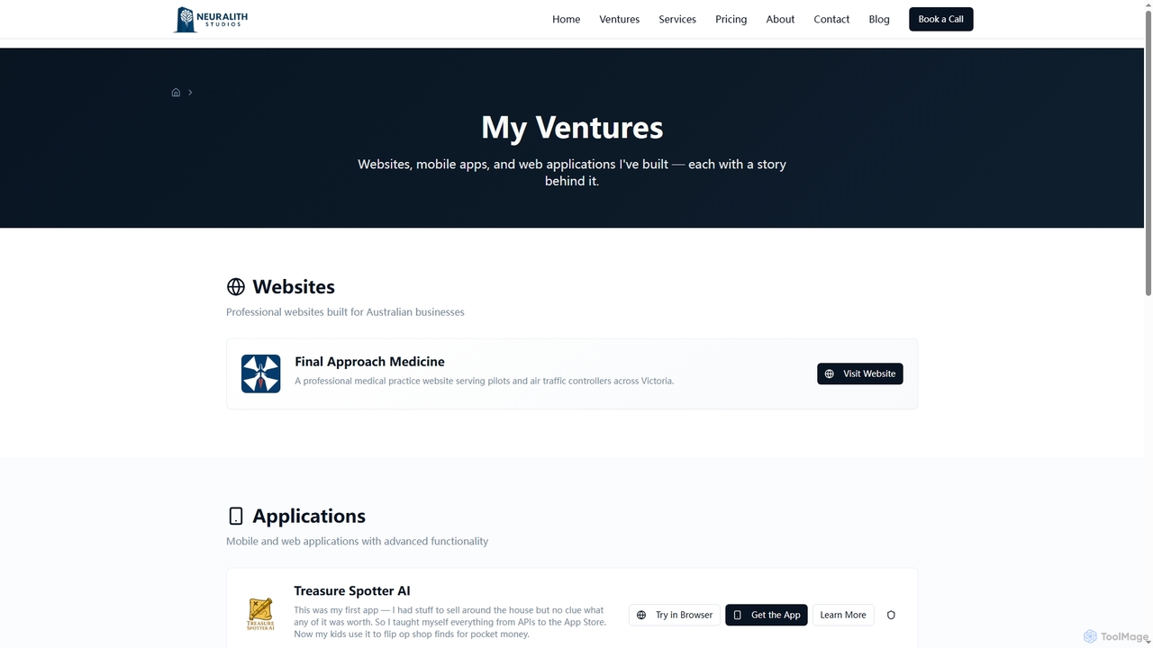 Ventures | Apps & Websites Built for Australian Businesses for Neuralith