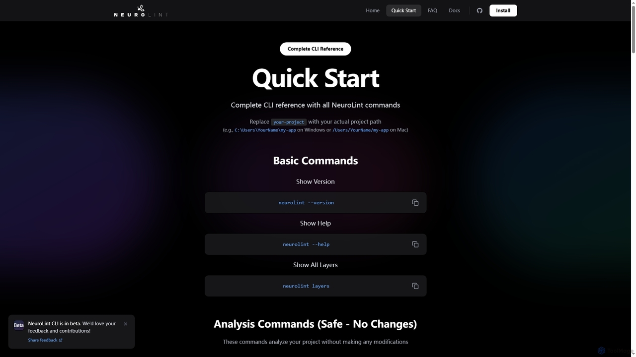 Quick Start Guide - NeuroLint CLI | Installation & Commands for Neurolint