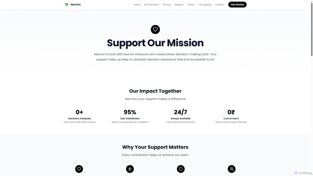 Support Nexcion - Help Us Keep AI Decision Making Free | Nexcion - AI Decision Assistant for Nexcion