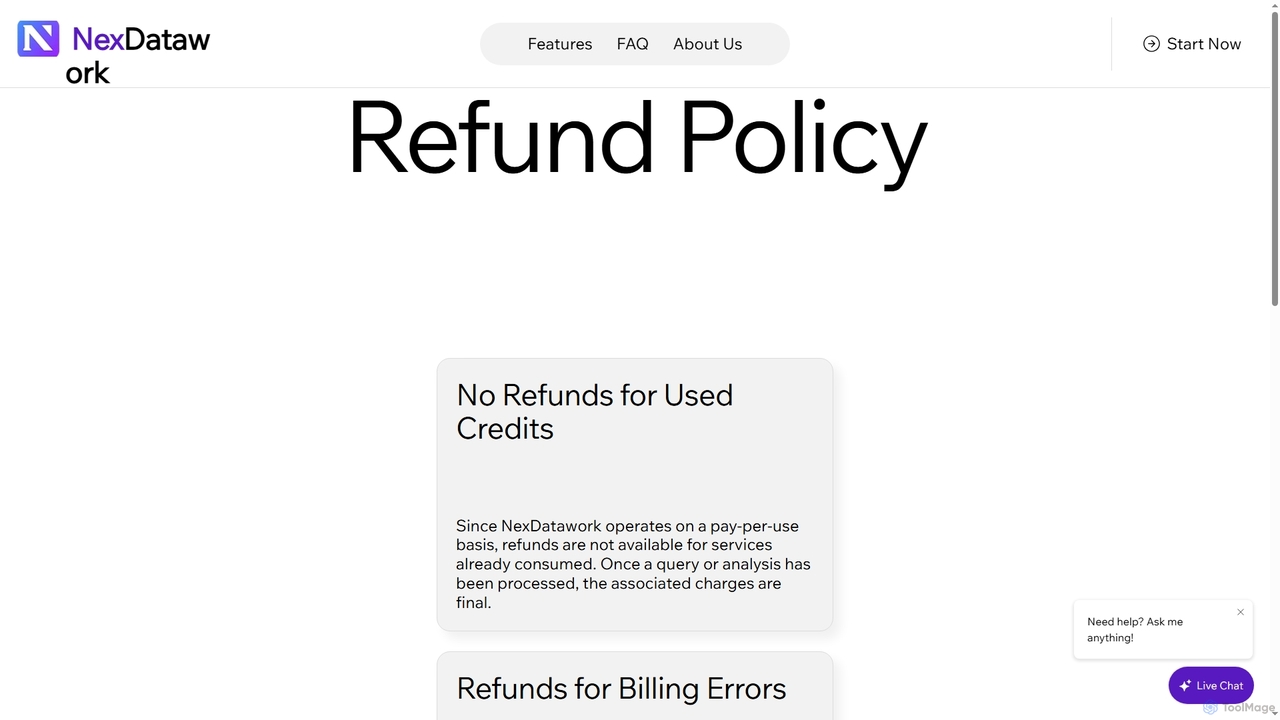 Refund Policy | NexDatawork for NexDatawork