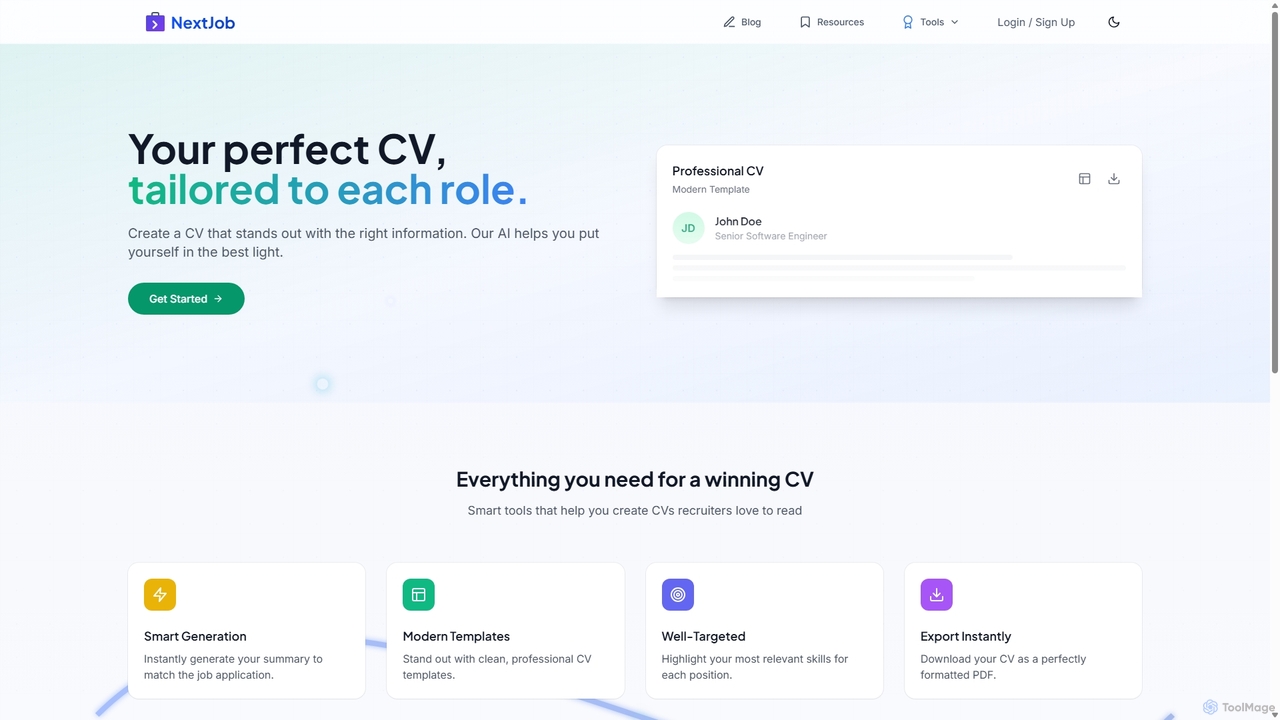 AI CV Generator - NextJob for NextJob