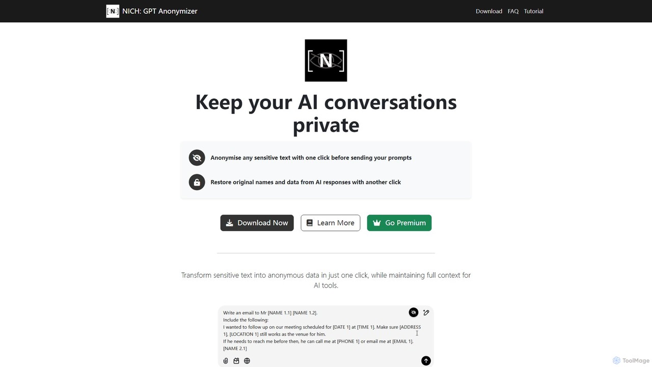NICH: GPT Anonymizer