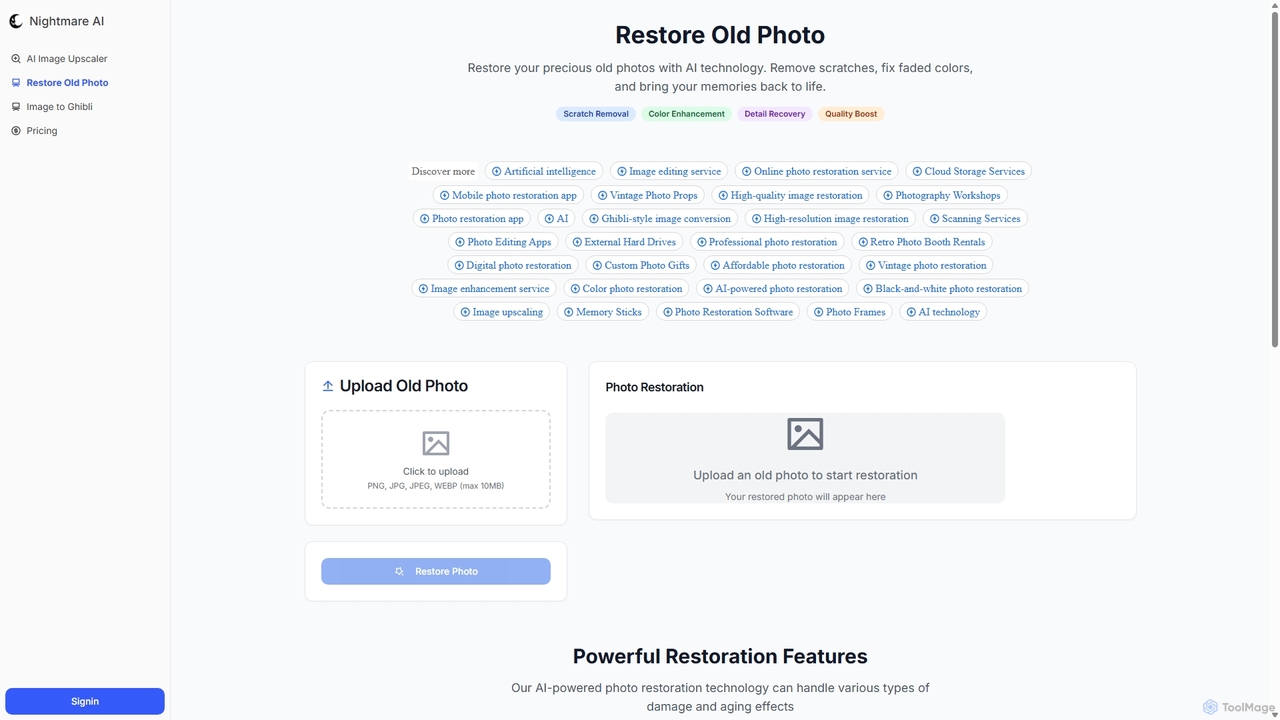 Nightmare AI | Restore Old Photo for Nightmare AI