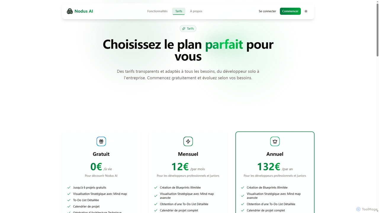 Tarifs | Nodus AI for Nodus AI
