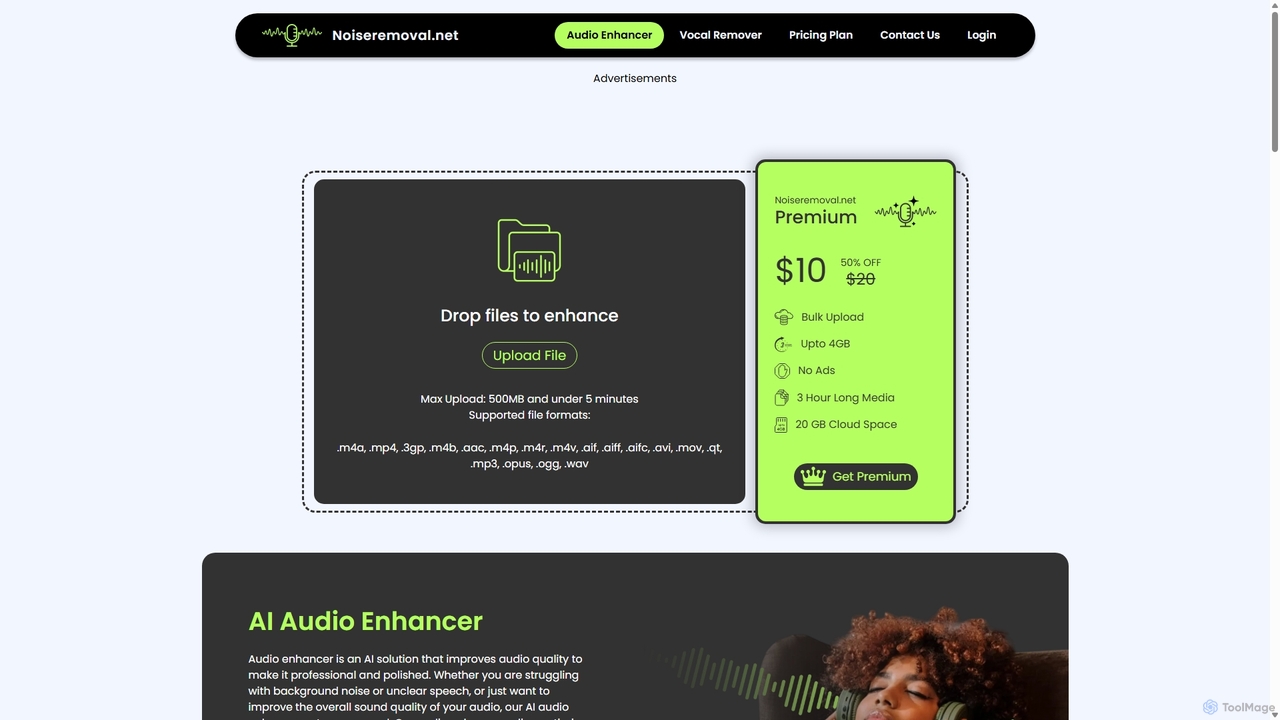 Audio Enhancer - Noiseremoval.net for Noiseremoval.net