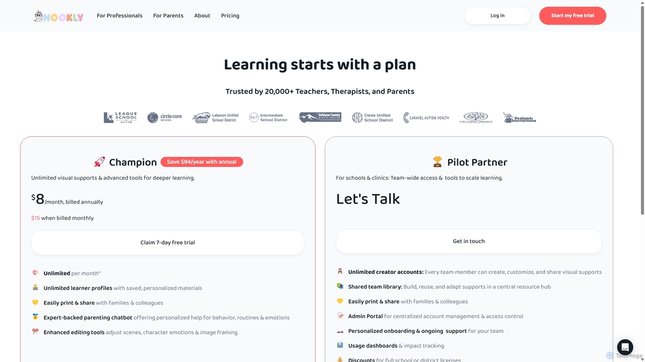 Nookly Pricing - Try for free! for Nookly