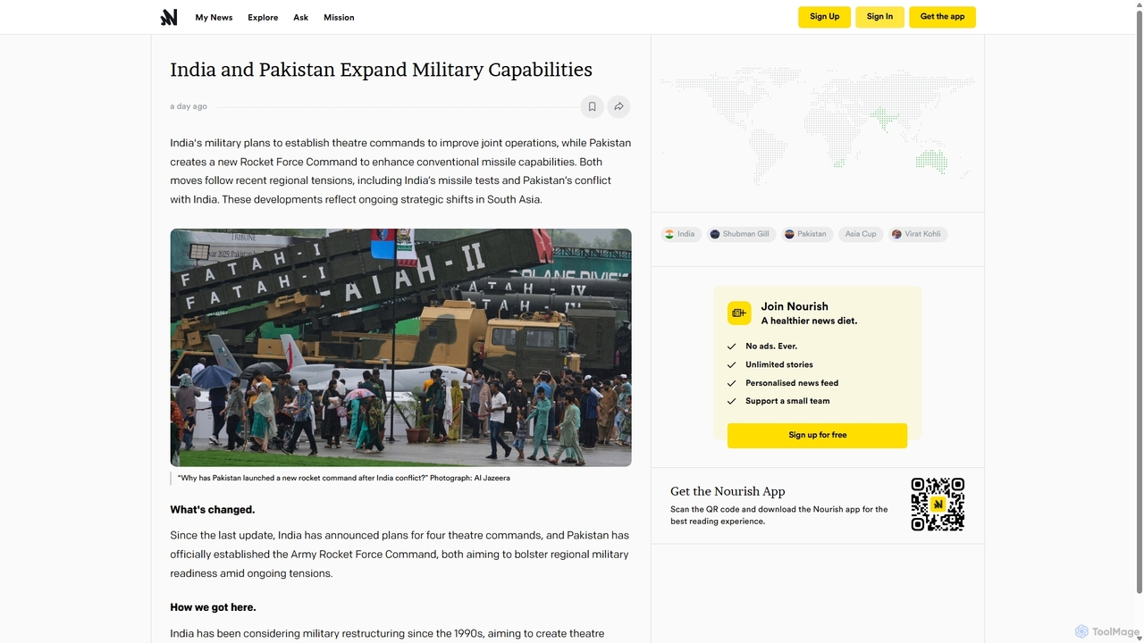 India and Pakistan Expand Military Capabilities for Nourish (formerly OneSub)