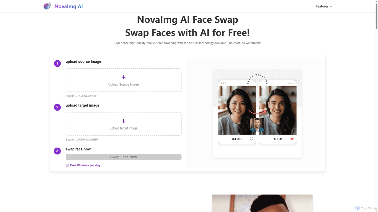 Free Face Swap Online | NovaImg Face Swap for Novaimg