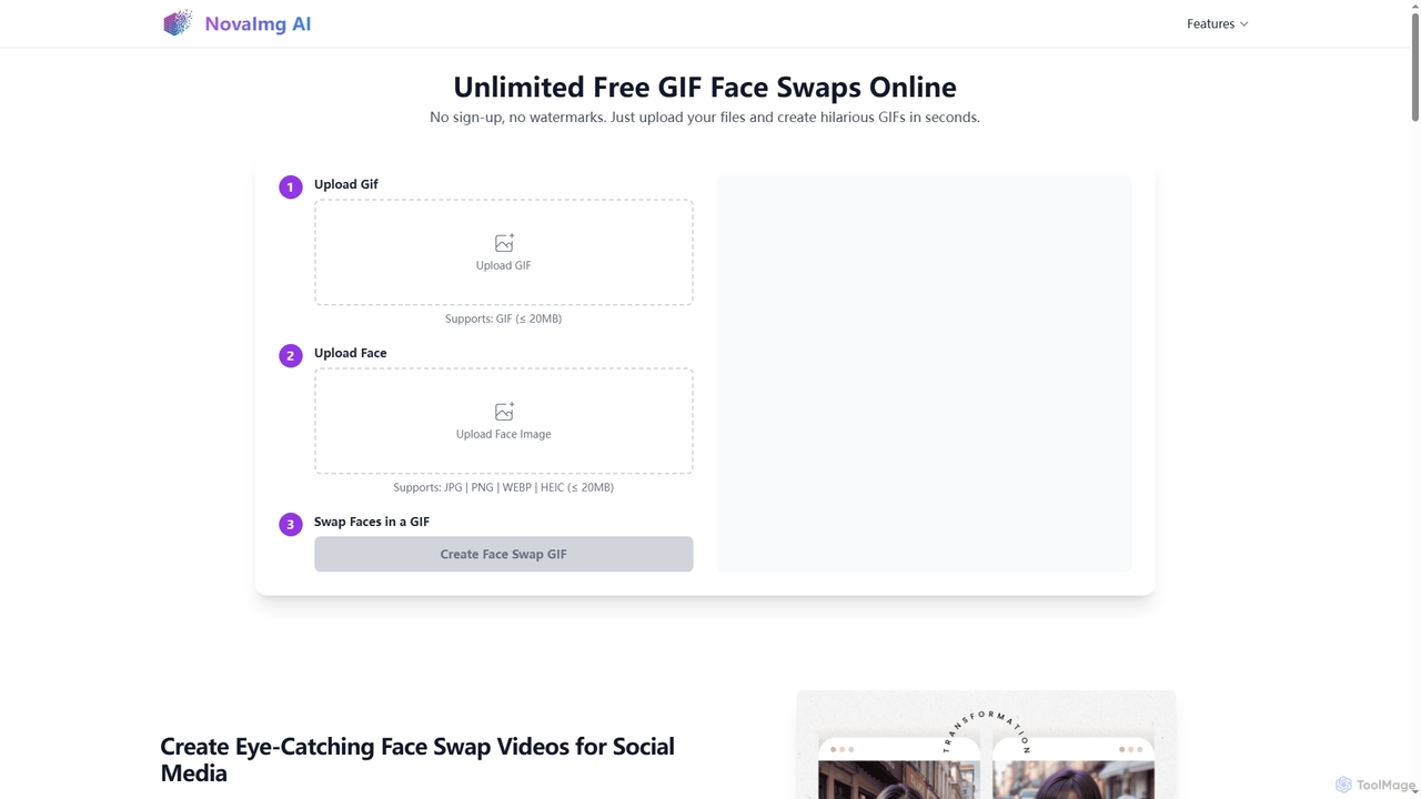 Unlimited Free GIF Face Swaps Online - NovaImg AI for Novaimg