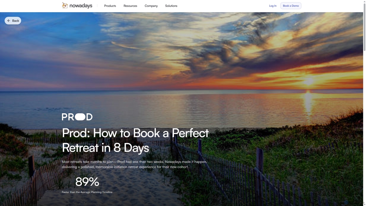 Prod How to Book a Perfect Retreat in 8 Days Case Study | Prod | Nowadays for Nowadays