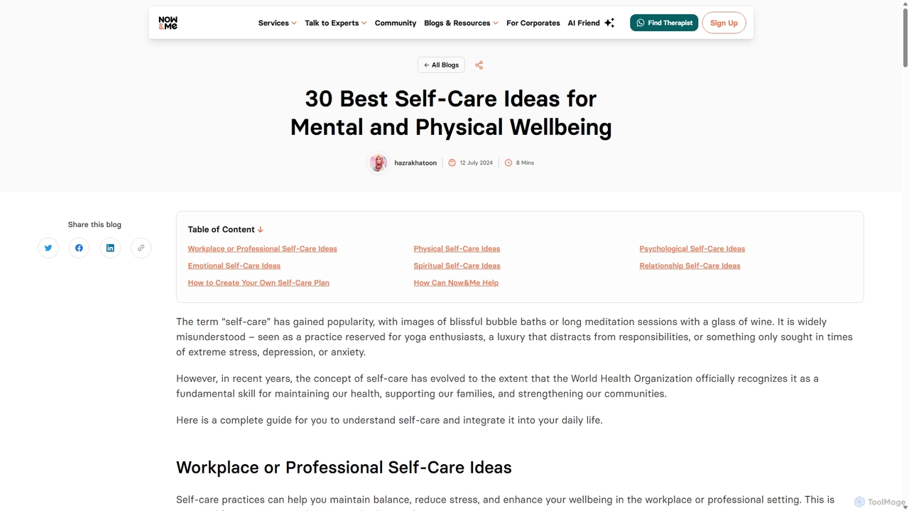 30 Best Self-Care Ideas for Mental and Physical Wellbeing | Now&Me Blog for Nowandme