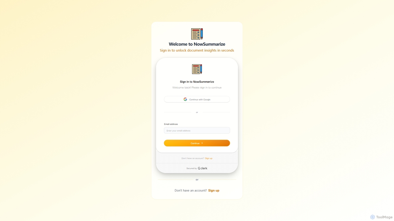Sign In - NowSummarize | Access Your Document Summaries for NowSummarize