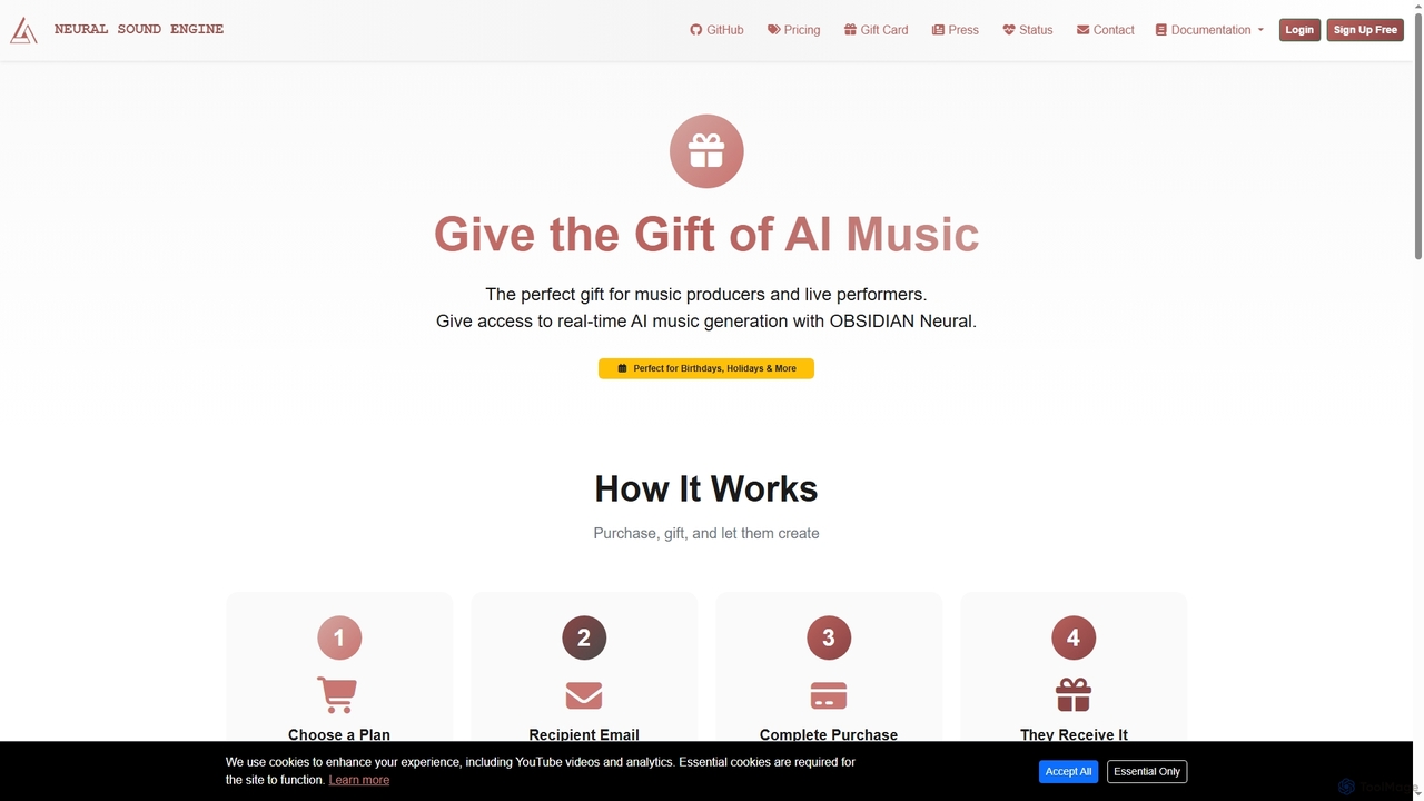 Gift Cards - OBSIDIAN Neural | Give the Gift of AI Music Generation for Obsidian Neural