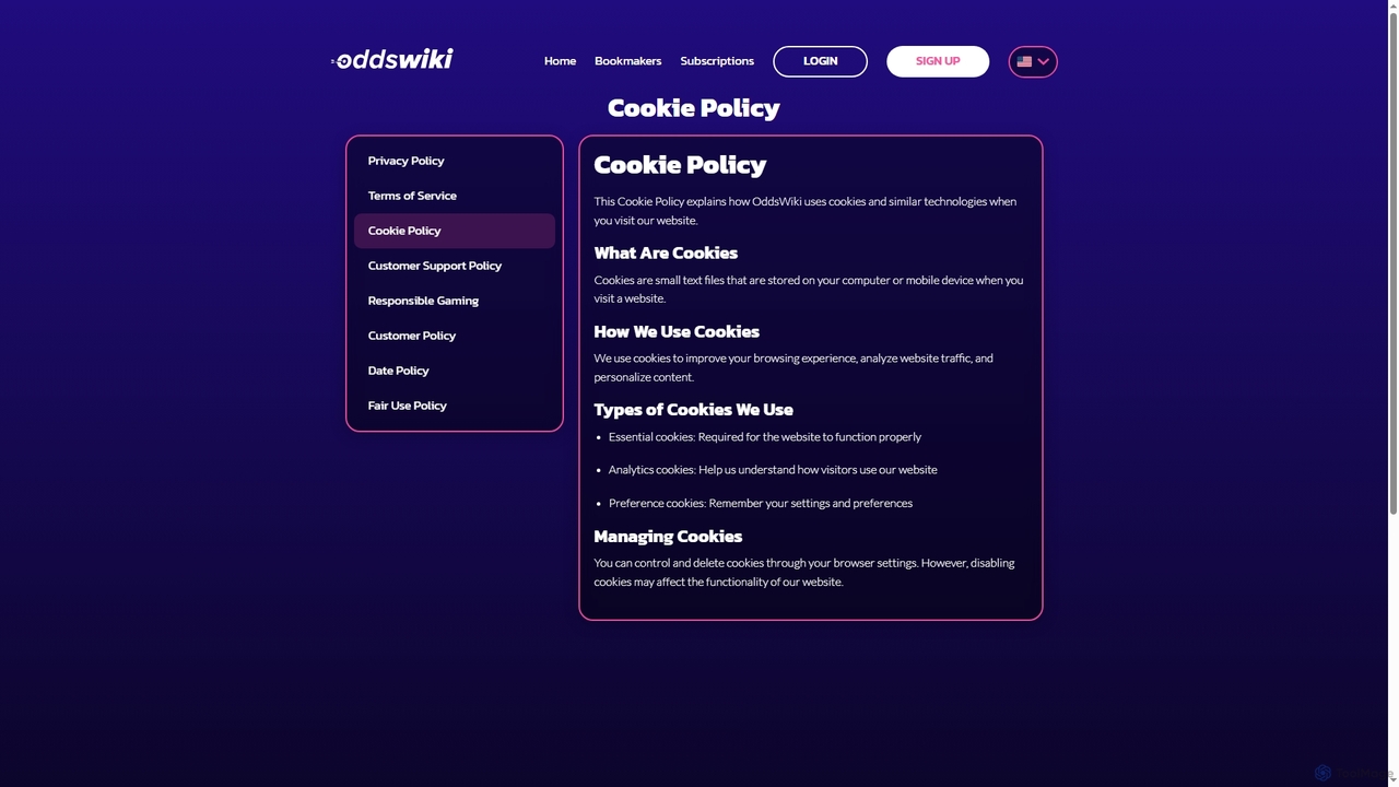 Privacy Policy & Legal Documents | OddsWiki for Oddswiki
