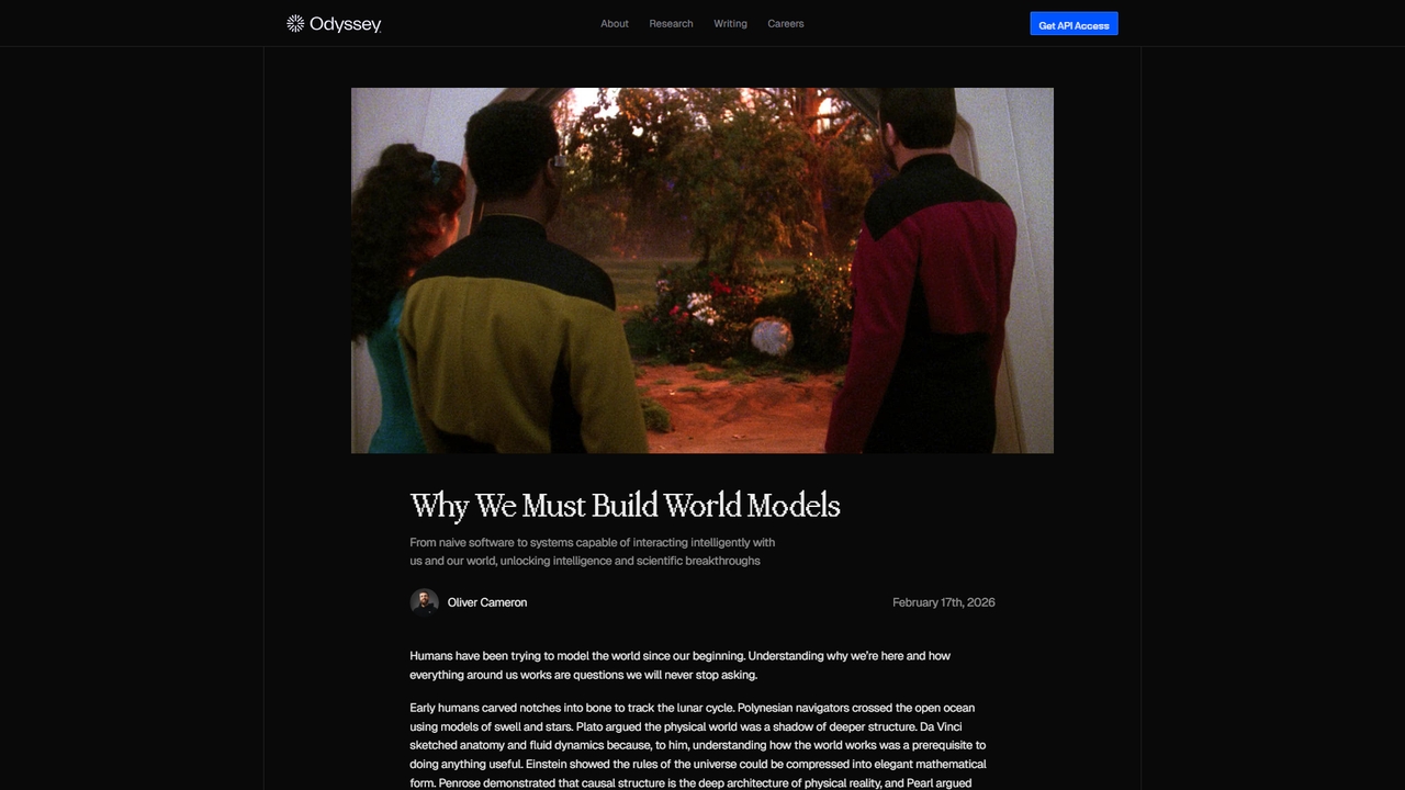 Why We Must Build World Models for Odyssey