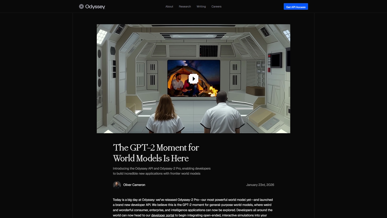 The GPT-2 Moment for World Models Is Here for Odyssey