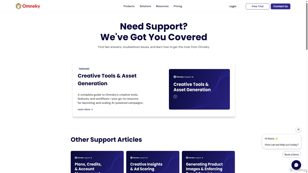 Support Page for Omneky