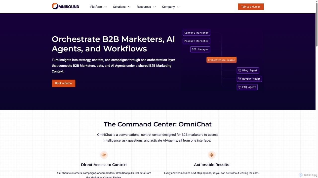 Orchestrate B2B Marketers & AI Agents for Omnibound