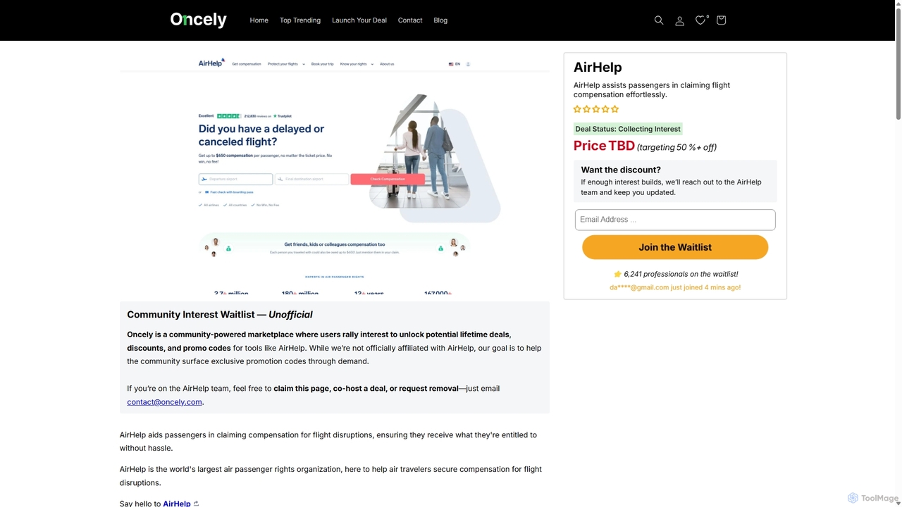 AirHelp Lifetime - Claim Flight Compensation | Oncely for Oncely