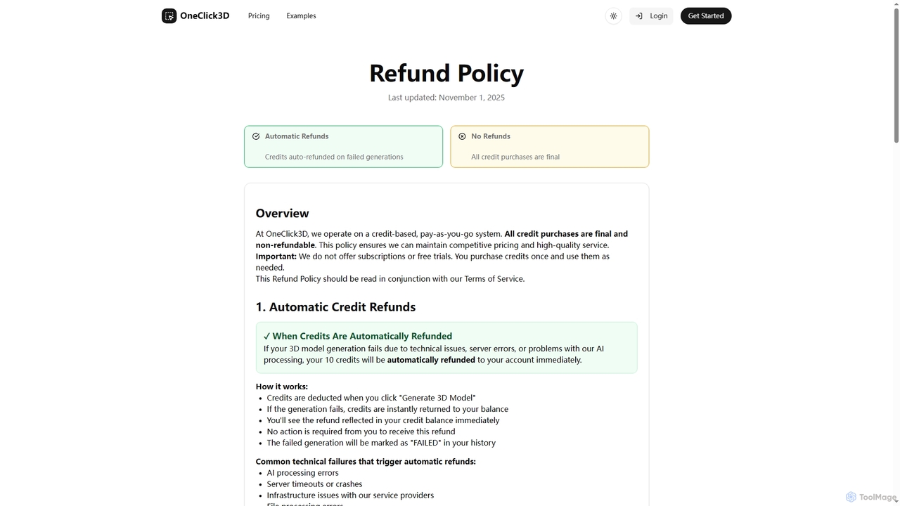 Refund Policy | OneClick3D for Oneclick3d