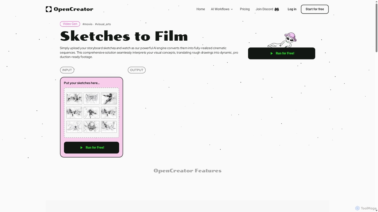 Sketch to Film for OpenCreator