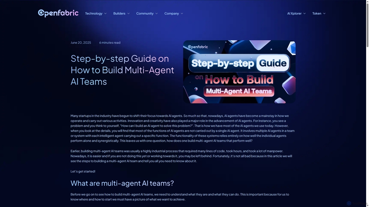 Step-by-step Guide on How to Build Multi-Agent AI Teams for Openfabric