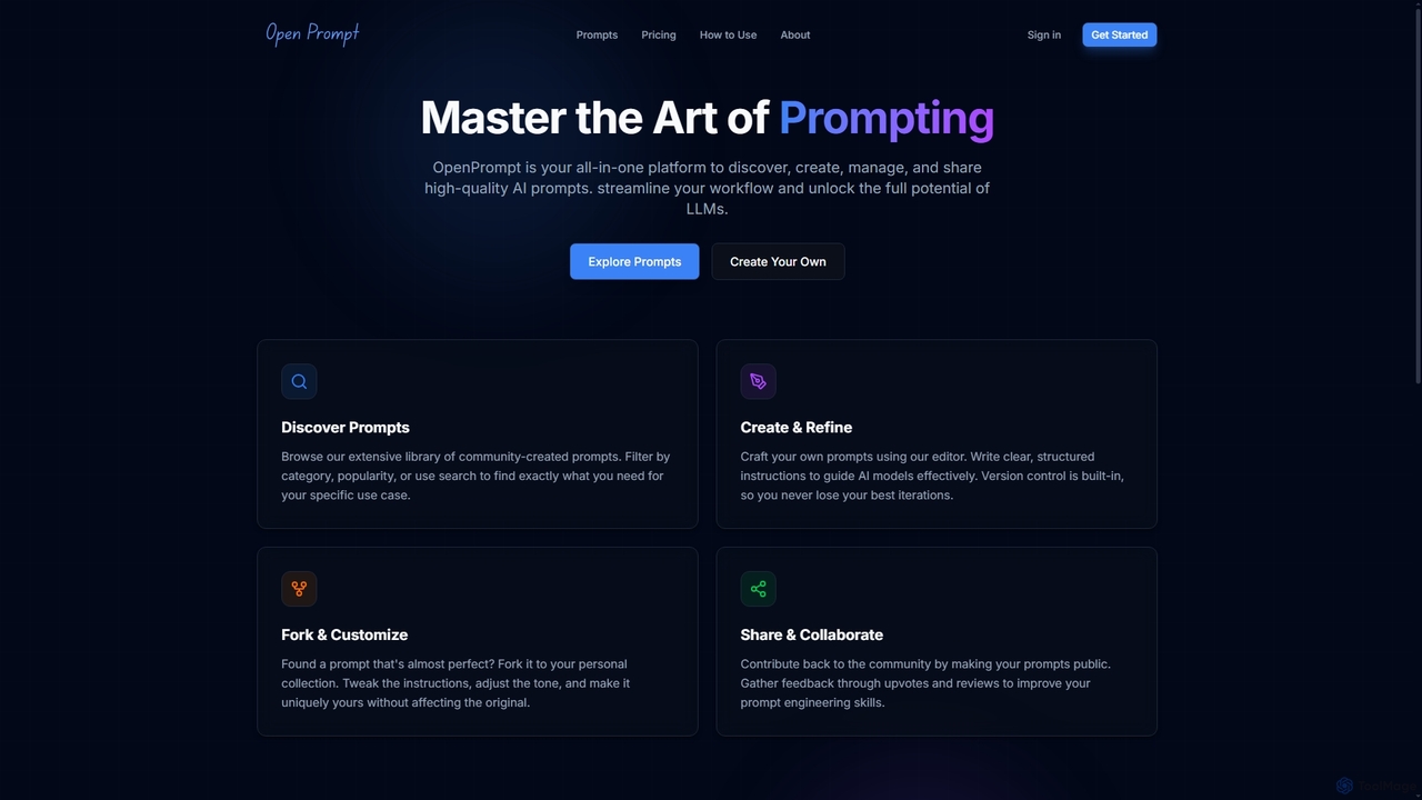 OpenPrompt by SparkTac - The GitHub for Agentic Prompts for OpenPrompt