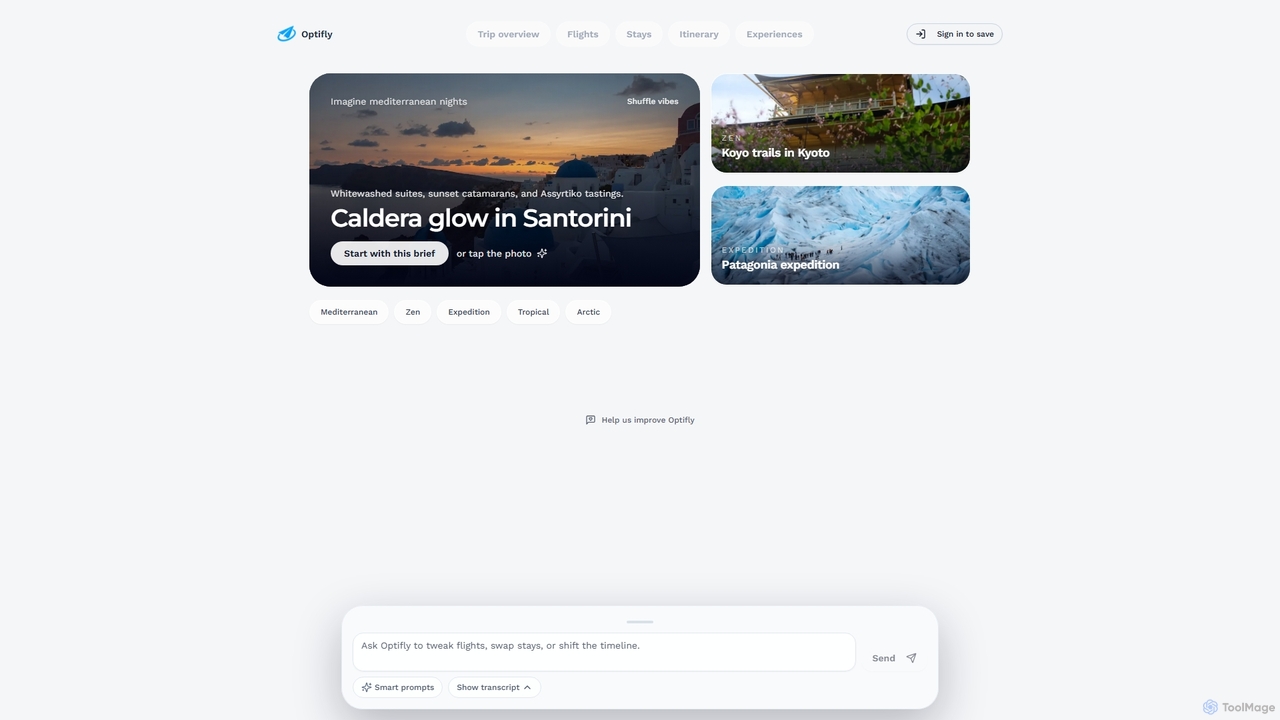 Optifly | AI Travel Planner - Create Trips in Seconds for Optifly