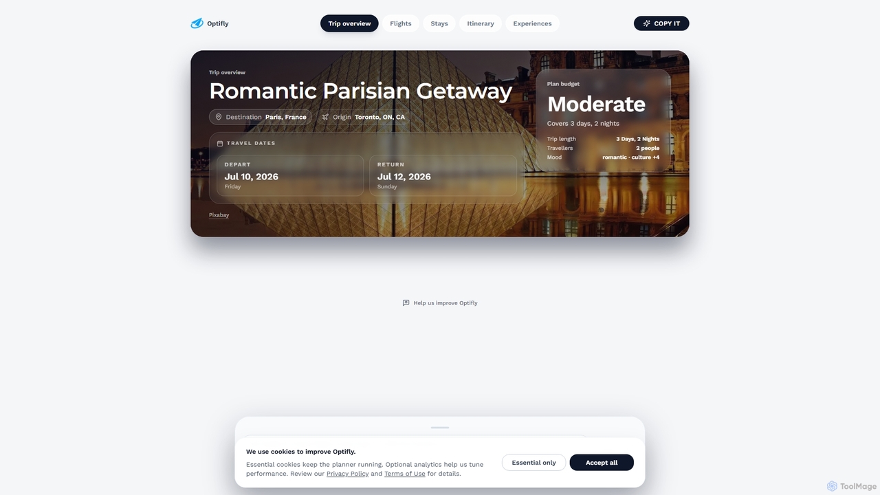 Romantic Parisian Getaway | Optifly for Optifly