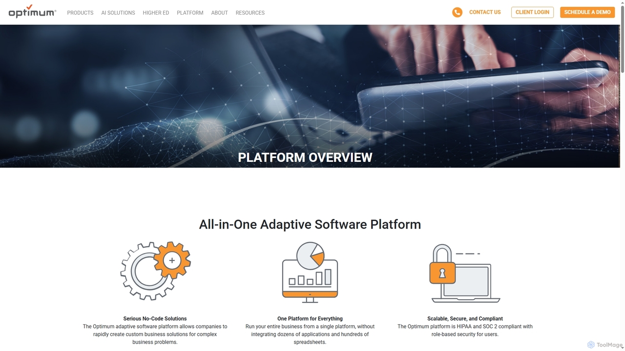 OptimumHQ | Adaptive Software Platform Overview | Serious No Code Solutions for OptimumHQ