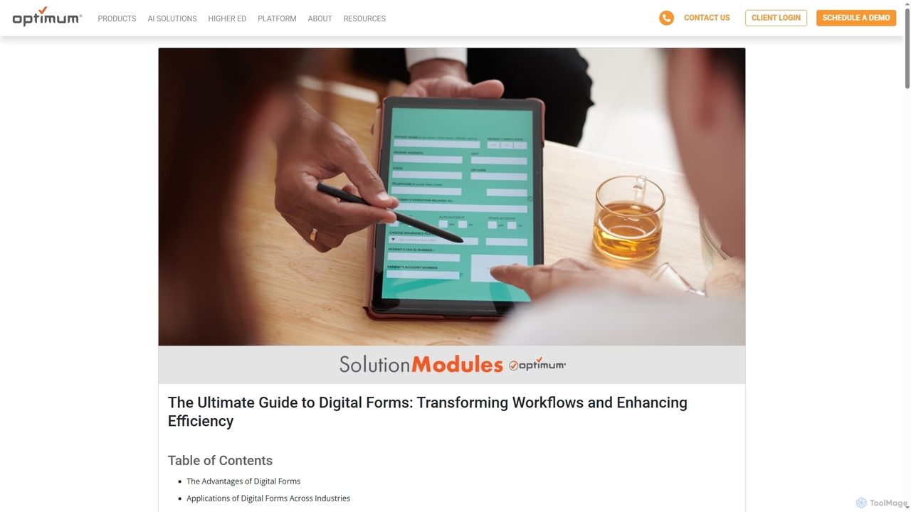 The Ultimate Guide to Digital Forms: Transforming Workflows and Enhancing Efficiency for OptimumHQ