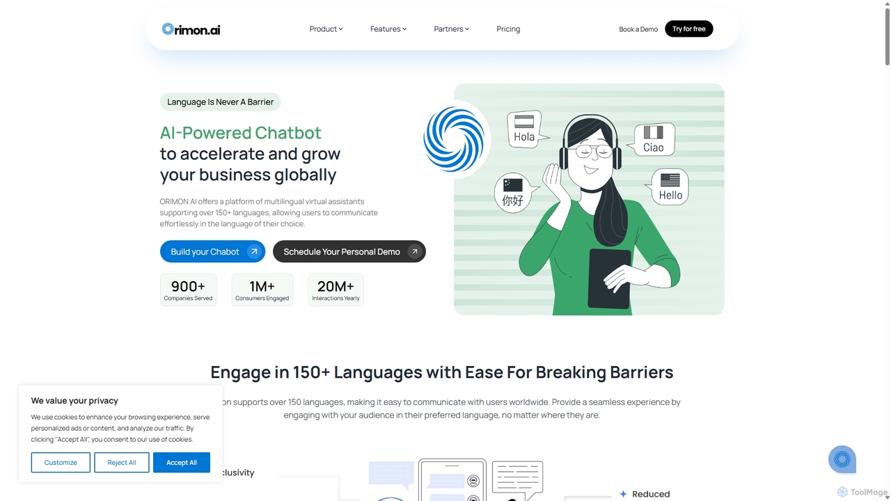 Multilingual Chatbot Support – Reach Global Audiences with ORIMON.AI for Orimon.ai