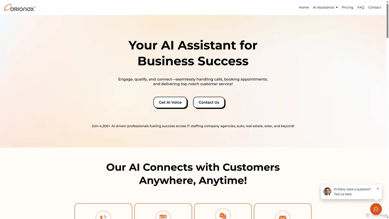 Business communication with AI-powered tools for Orionox