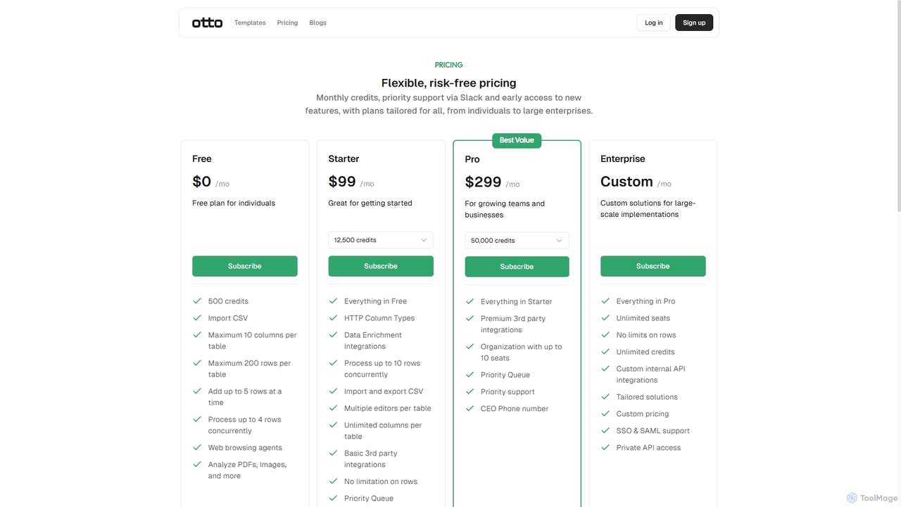 Pricing | Otto for Ottogrid