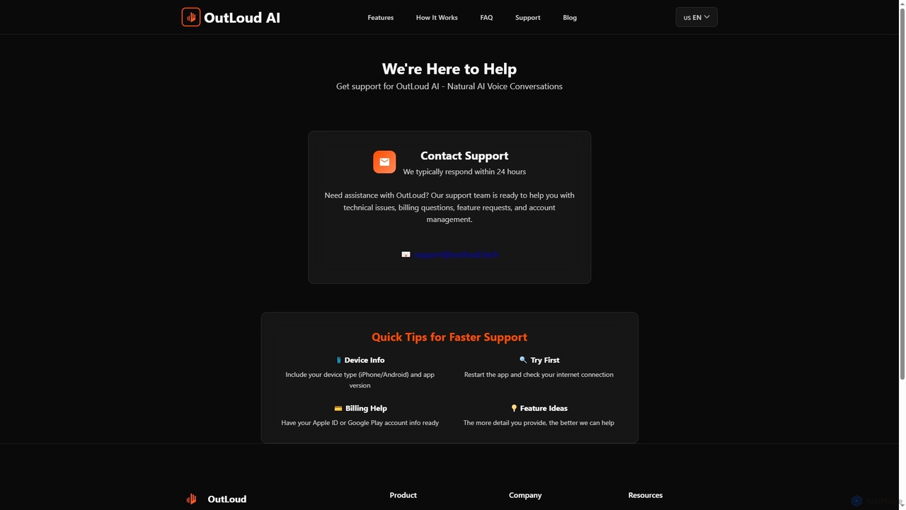 Support - OutLoud for Outloud