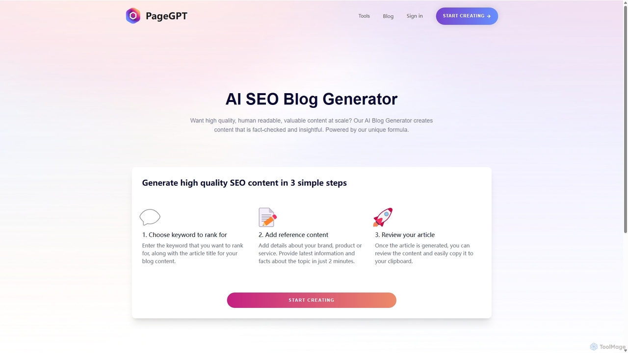 SEO Blog Content Writer | Powered by AI | By PageGPT for PageGPT
