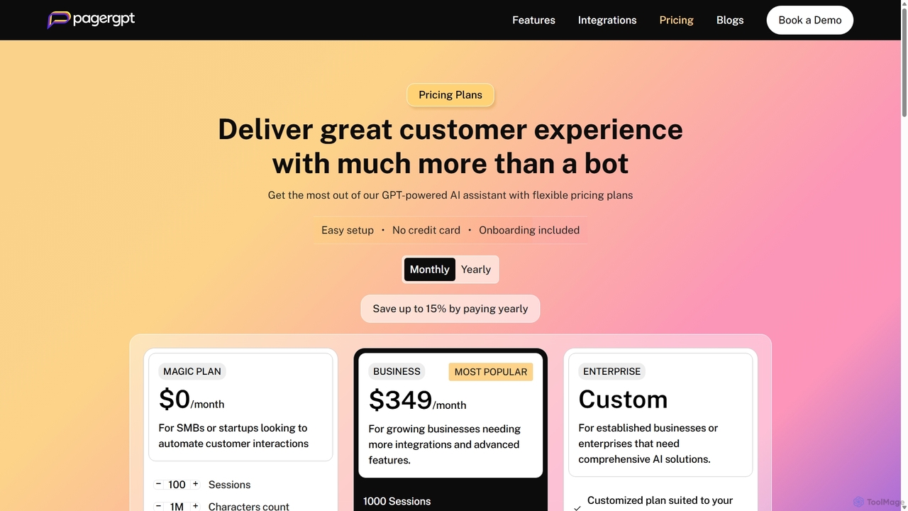 pagergpt Pricing | Flexible Plans for Your Business for Pagergpt