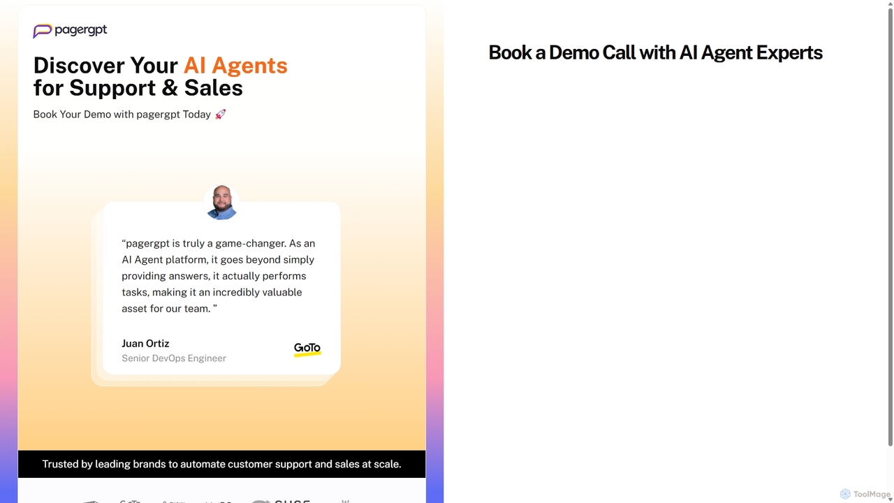 pagergpt Demo : AI Agents for Support & Sales for Pagergpt