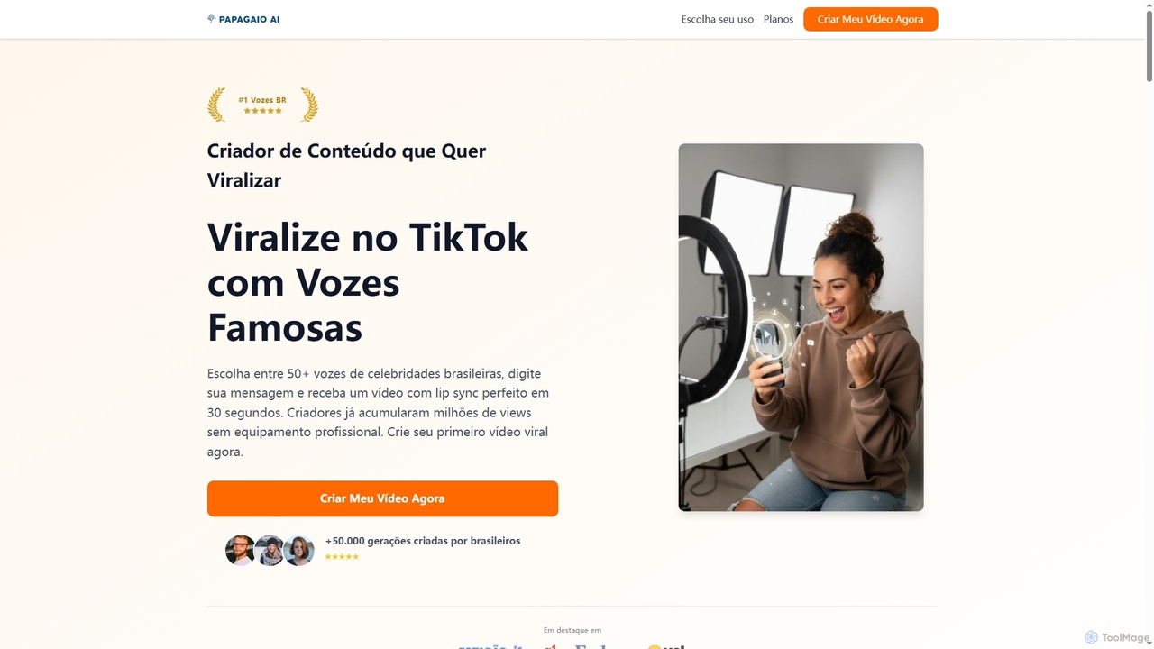 Vídeos Virais TikTok com Vozes de Famosos | Papagaio AI for Papagaio AI