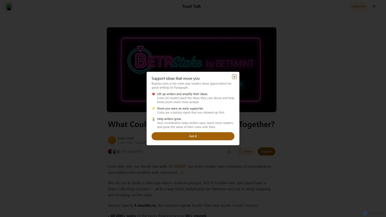 What Could Be BETR Than Winning Together? for Paragraph