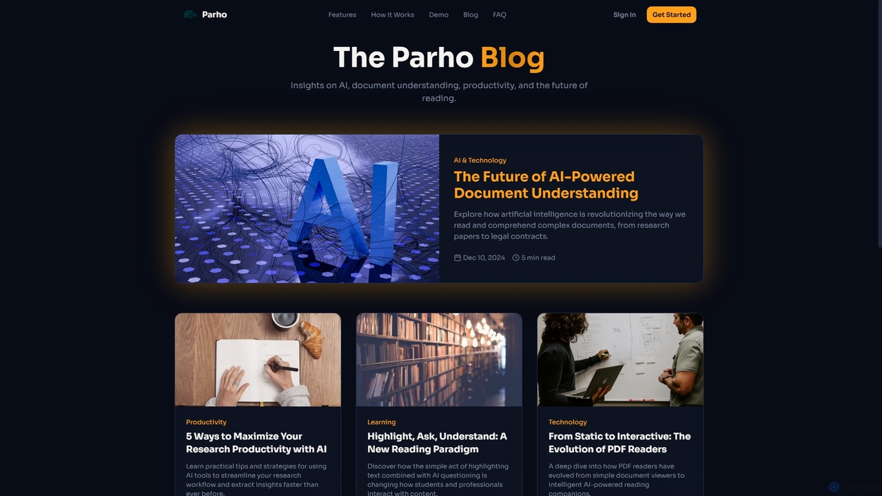 Parho - Cursor for Reading | AI-Powered PDF Understanding for Parho