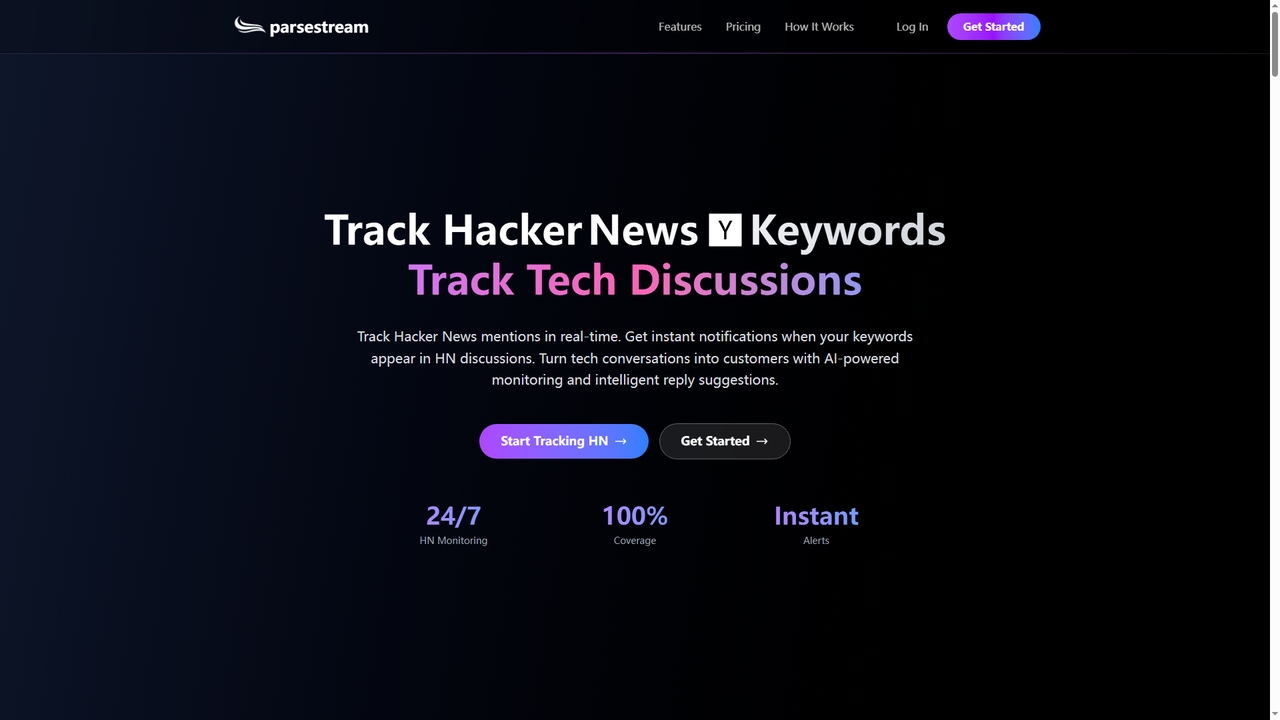 Hacker News Keyword Monitoring Tool - Track HN Mentions & Leads for Parsestream