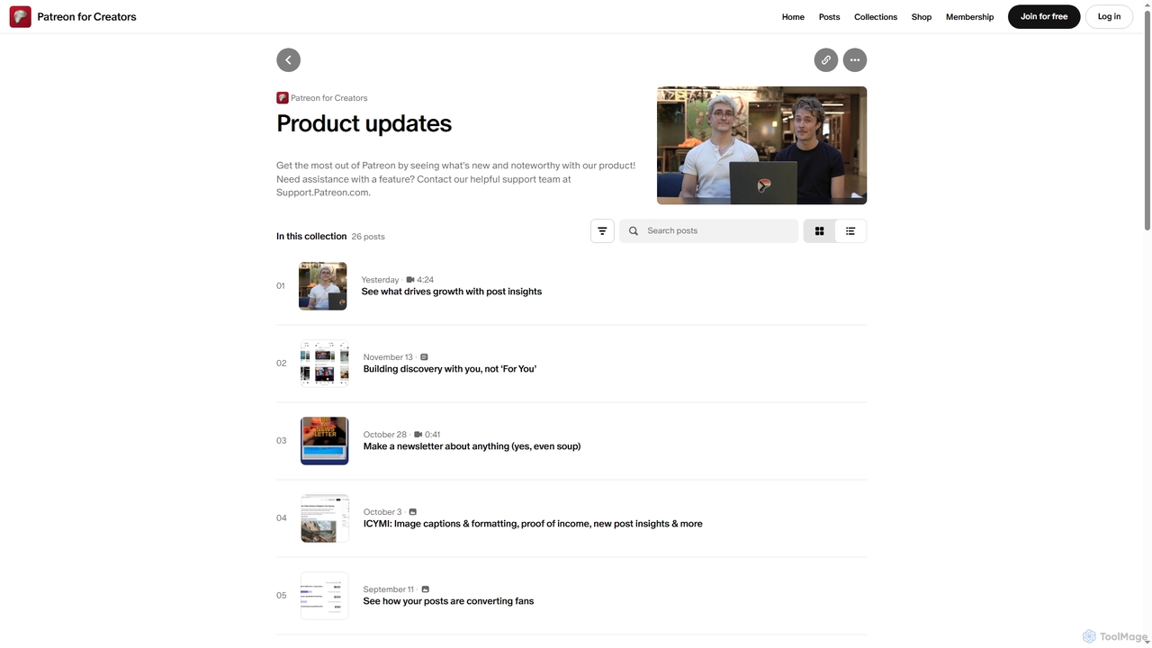 Product updates | Collection from Patreon for Creators | 26 posts for Patreon