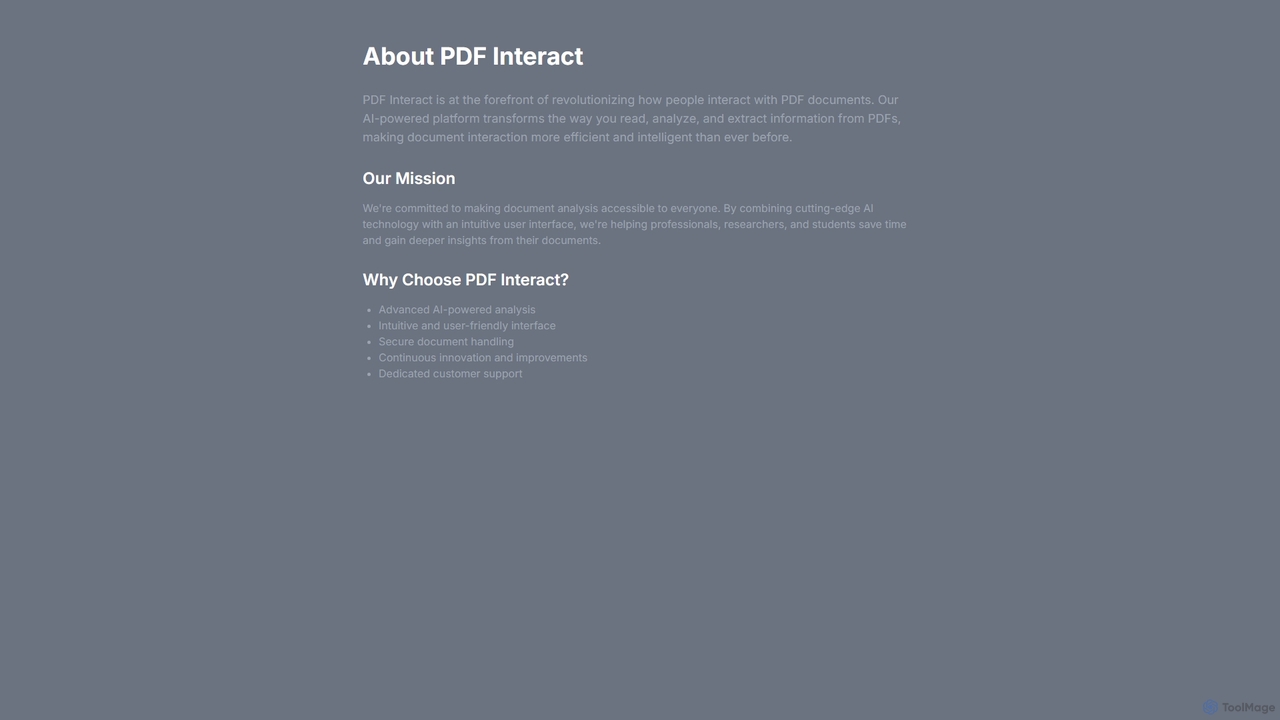 PDF Interact | AI-Powered PDF Chat Assistant for PDF Interact